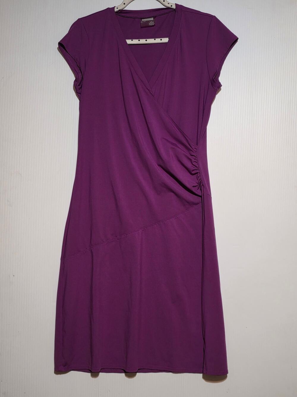Athleta Purple Ruched Wrap Midi Dress Size M Athletic Athleisure